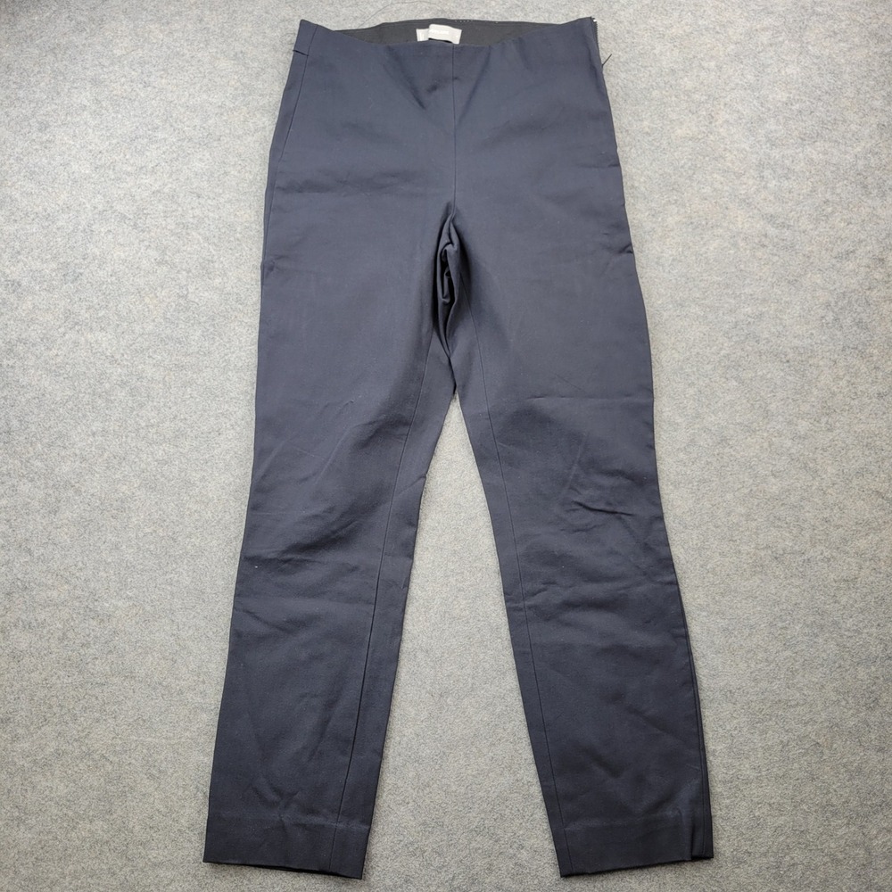 Everlane Womens Navy Blue Side Zip Stretch Cotton Slim Leg Trousers‎ Size 4
